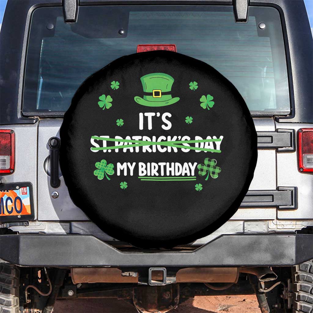 Funny Birthday St Patricks Day Spare Tire Cover Funny Shamrock Born Lucky Irish Bday TS10 No hole Black Print Your Wear