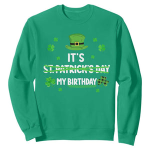 Funny Birthday St Patricks Day Sweatshirt Funny Shamrock Born Lucky Irish Bday TS10 Irish Green Print Your Wear