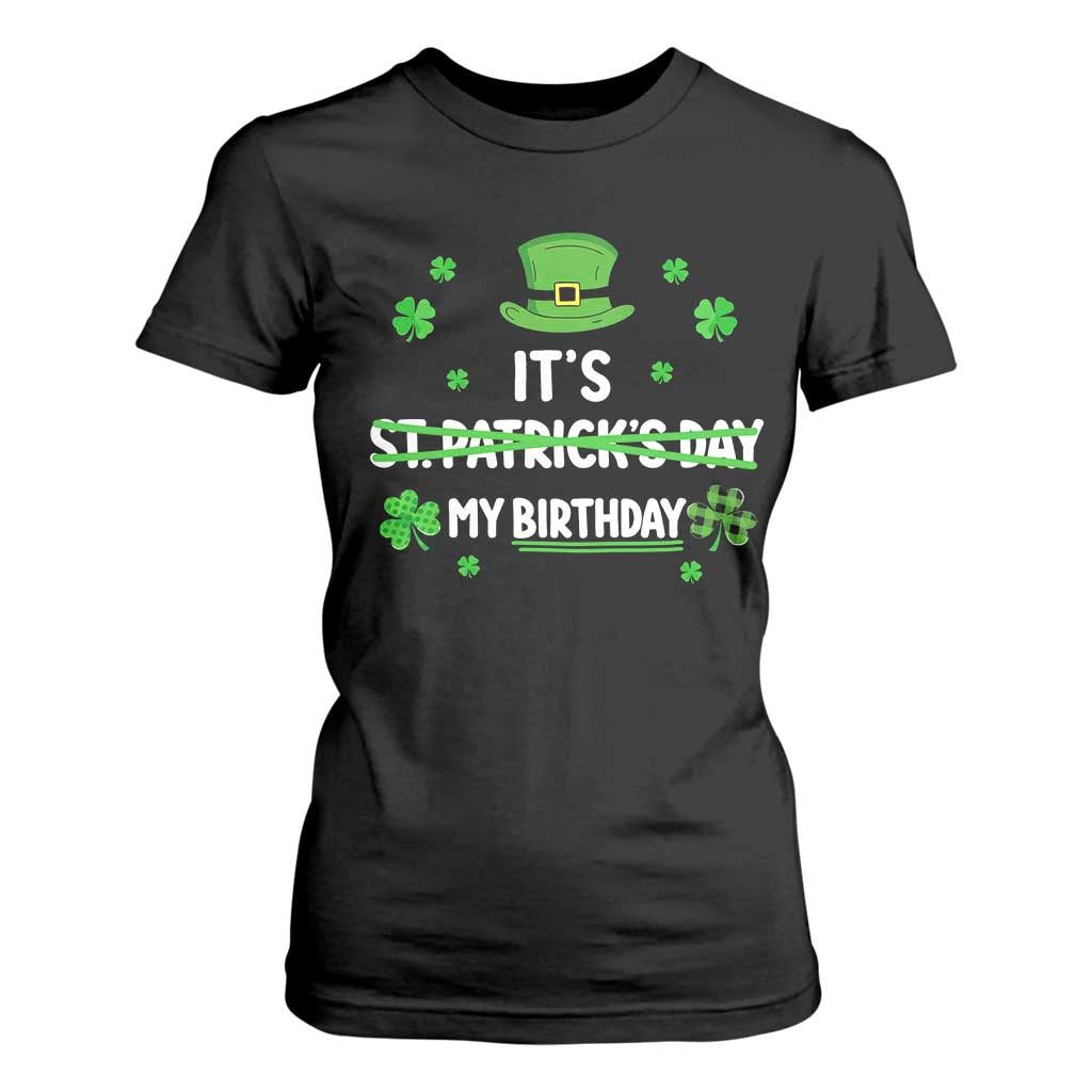 Funny Birthday St Patricks Day T Shirt For Women Funny Shamrock Born Lucky Irish Bday TS10 Black Print Your Wear