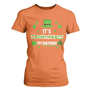 Funny Birthday St Patricks Day T Shirt For Women Funny Shamrock Born Lucky Irish Bday TS10 Orange Print Your Wear