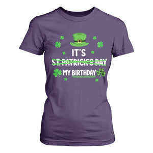 Funny Birthday St Patricks Day T Shirt For Women Funny Shamrock Born Lucky Irish Bday TS10 Purple Print Your Wear