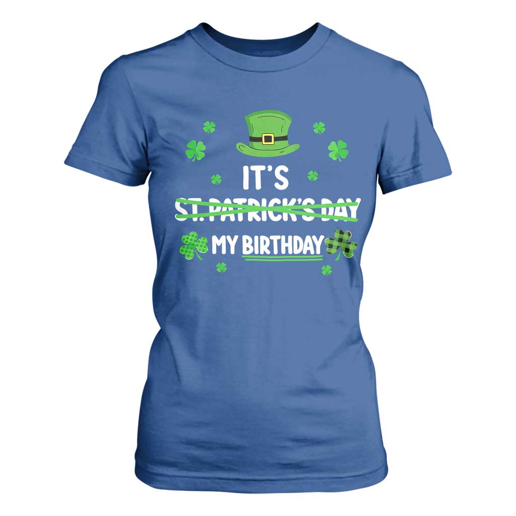 Funny Birthday St Patricks Day T Shirt For Women Funny Shamrock Born Lucky Irish Bday TS10 Royal Blue Print Your Wear