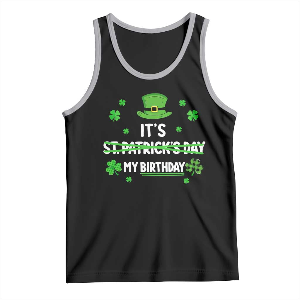 Funny Birthday St Patricks Day Tank Top Funny Shamrock Born Lucky Irish Bday TS10 Black Athletic Heather Print Your Wear