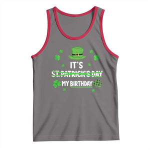 Funny Birthday St Patricks Day Tank Top Funny Shamrock Born Lucky Irish Bday TS10 Deep Heather Red Print Your Wear
