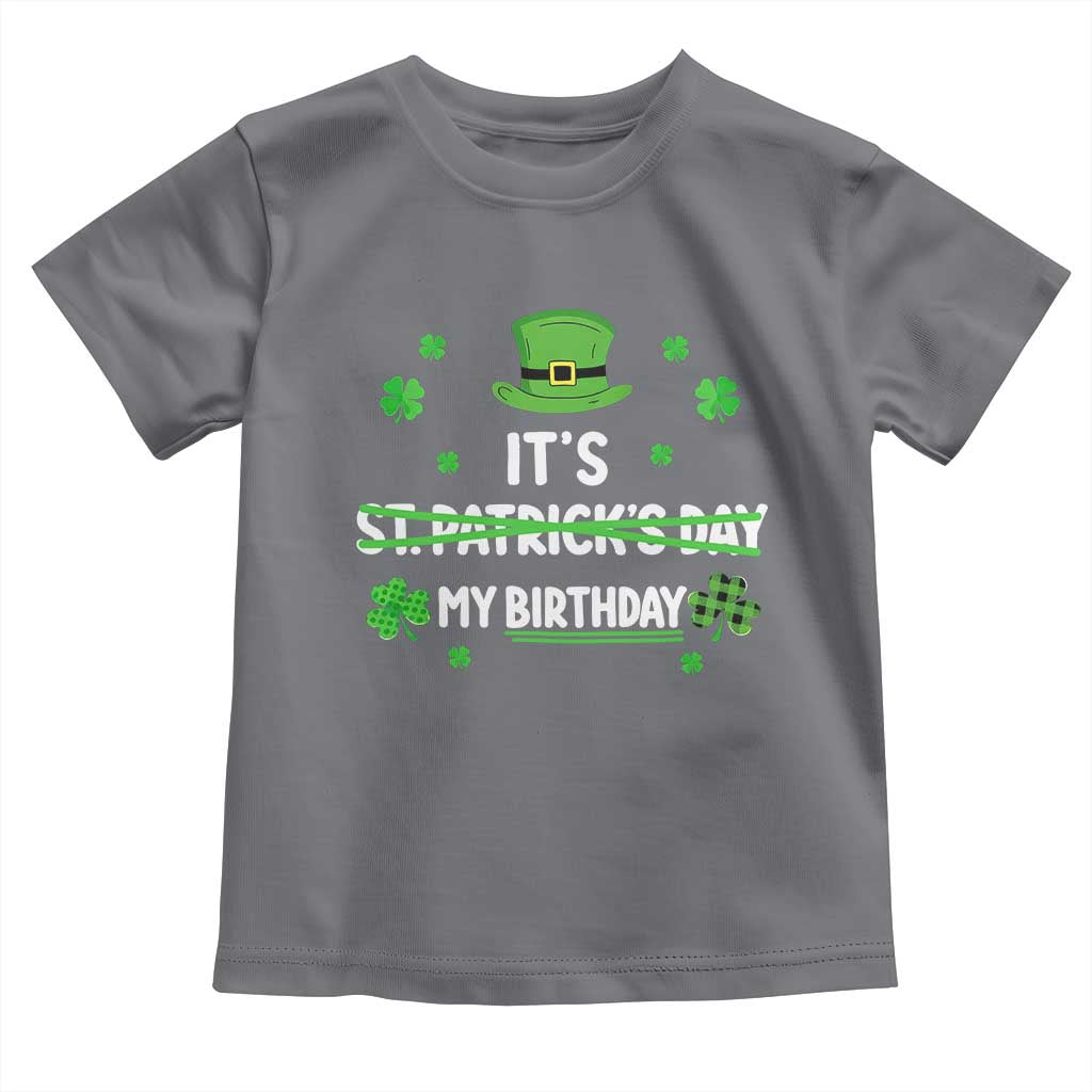 Funny Birthday St Patricks Day Toddler T Shirt Funny Shamrock Born Lucky Irish Bday TS10 Charcoal Print Your Wear