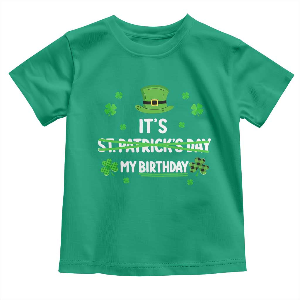 Funny Birthday St Patricks Day Toddler T Shirt Funny Shamrock Born Lucky Irish Bday TS10 Irish Green Print Your Wear