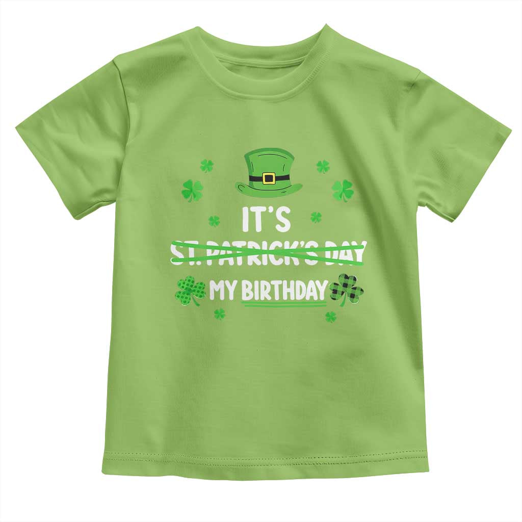 Funny Birthday St Patricks Day Toddler T Shirt Funny Shamrock Born Lucky Irish Bday TS10 Lime Print Your Wear