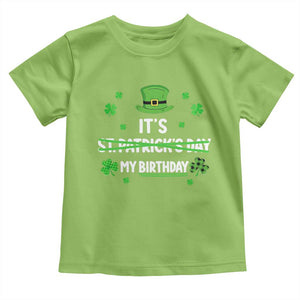 Funny Birthday St Patricks Day Toddler T Shirt Funny Shamrock Born Lucky Irish Bday TS10 Lime Print Your Wear