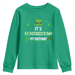 Funny Birthday St Patricks Day Youth Sweatshirt Funny Shamrock Born Lucky Irish Bday TS10 Irish Green Print Your Wear