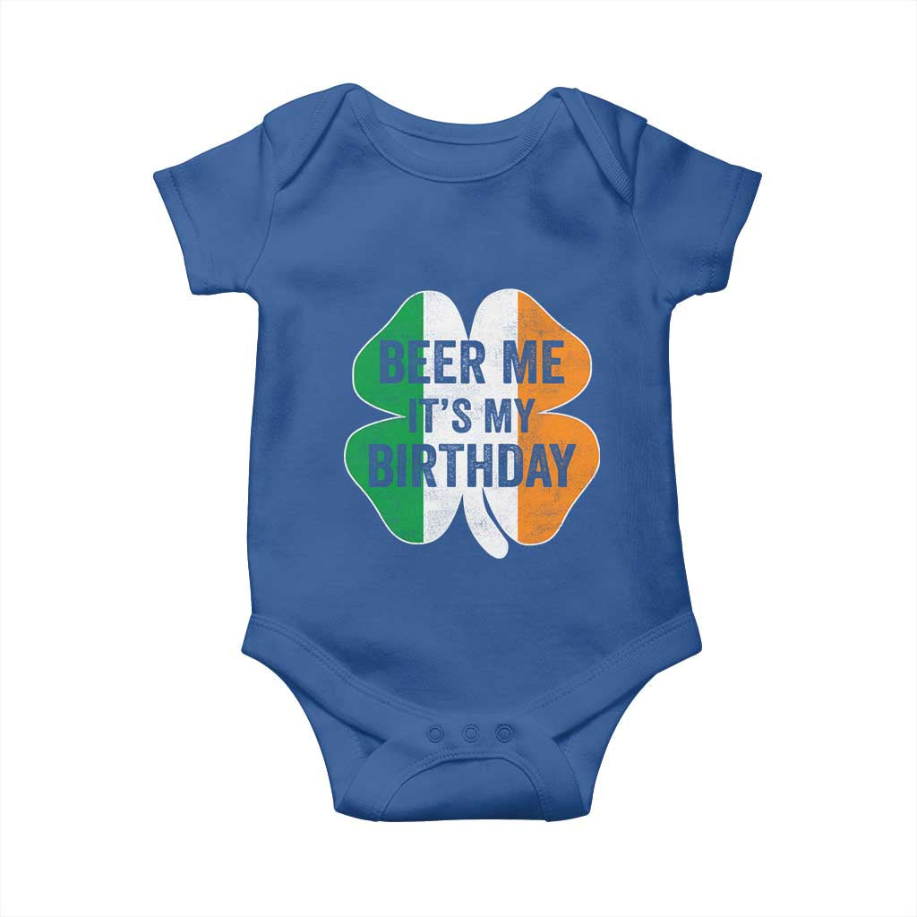 Funny Birthday St Patricks Day Baby Onesie Beer Me Its My Birthday Ireland Irish Shamrock TS10 Royal Blue Print Your Wear