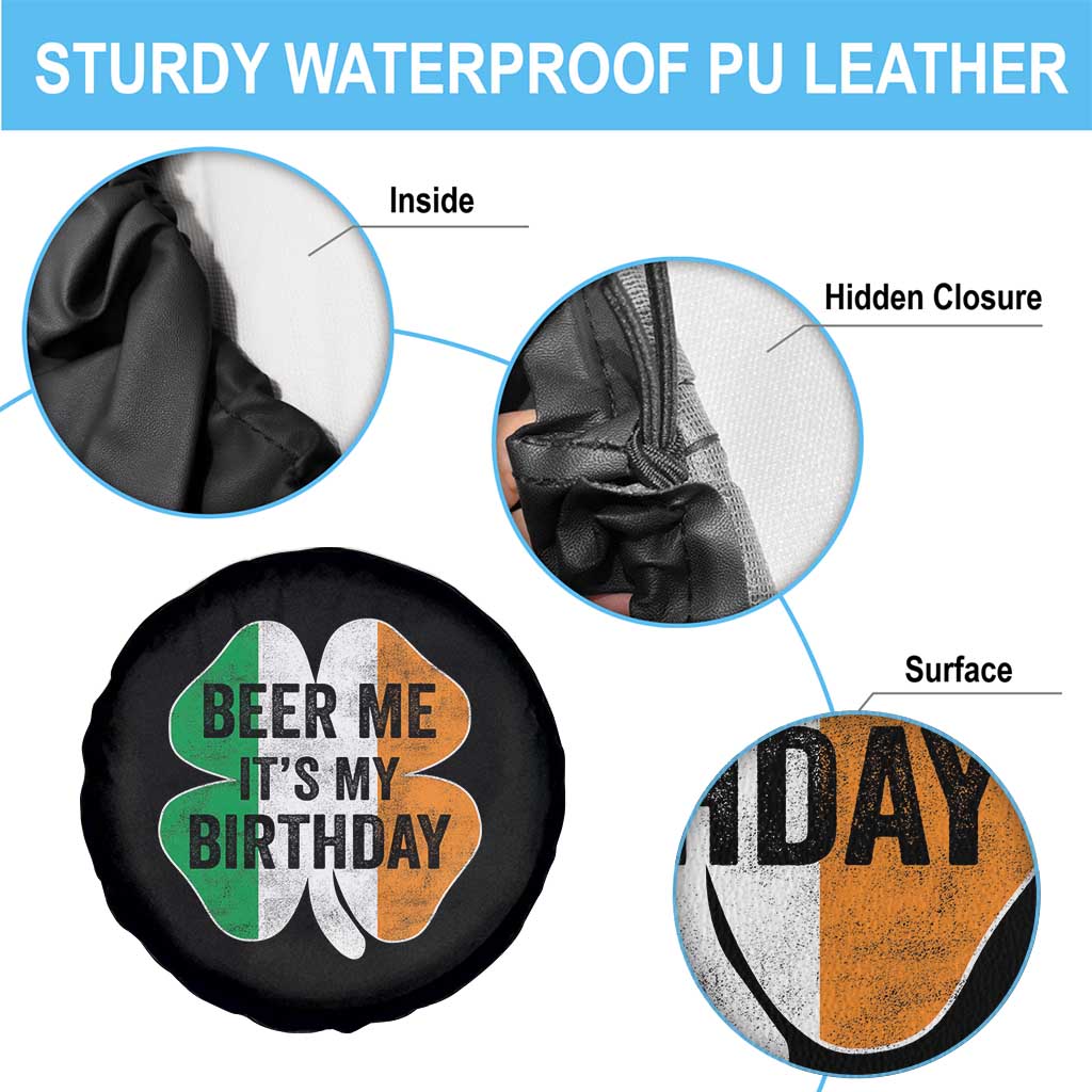 Funny Birthday St Patricks Day Spare Tire Cover Beer Me Its My Birthday Ireland Irish Shamrock TS10 Print Your Wear