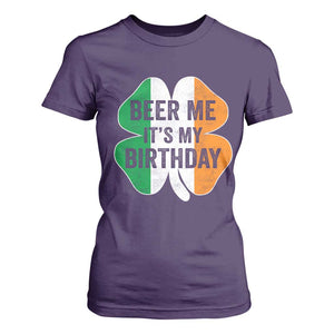 Funny Birthday St Patricks Day T Shirt For Women Beer Me Its My Birthday Ireland Irish Shamrock TS10 Purple Print Your Wear