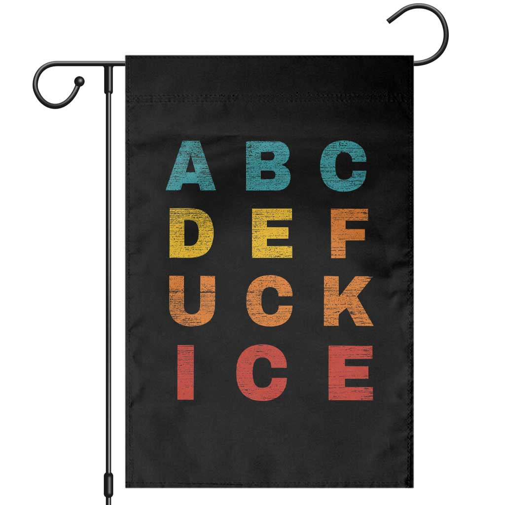 Fck Ice Garden Flag Retro Protest Chinga La Migra Subtle FDT TS10 Black Print Your Wear