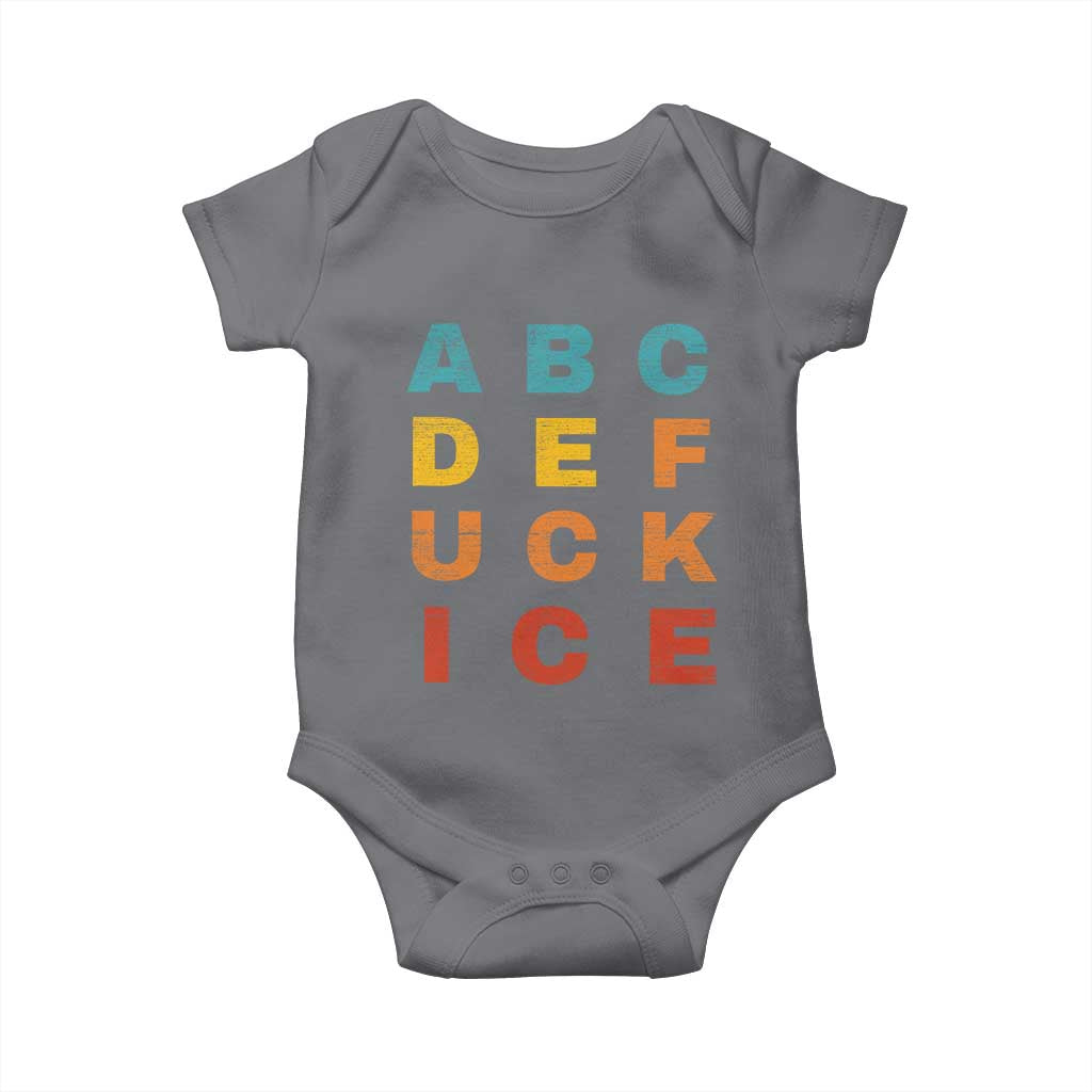 Fck Ice Baby Onesie Retro Protest Chinga La Migra Subtle FDT TS10 Charcoal Print Your Wear