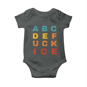 Fck Ice Baby Onesie Retro Protest Chinga La Migra Subtle FDT TS10 Dark Heather Print Your Wear