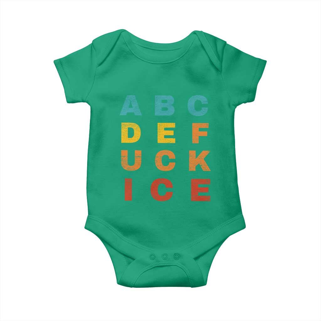 Fck Ice Baby Onesie Retro Protest Chinga La Migra Subtle FDT TS10 Irish Green Print Your Wear