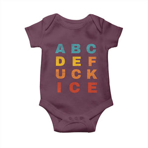 Fck Ice Baby Onesie Retro Protest Chinga La Migra Subtle FDT TS10 Maroon Print Your Wear