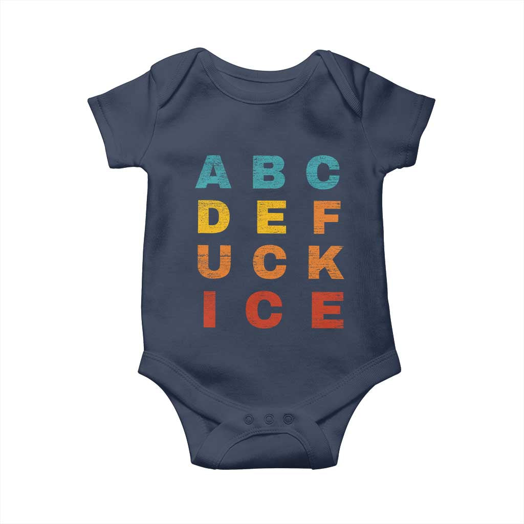 Fck Ice Baby Onesie Retro Protest Chinga La Migra Subtle FDT TS10 Navy Print Your Wear