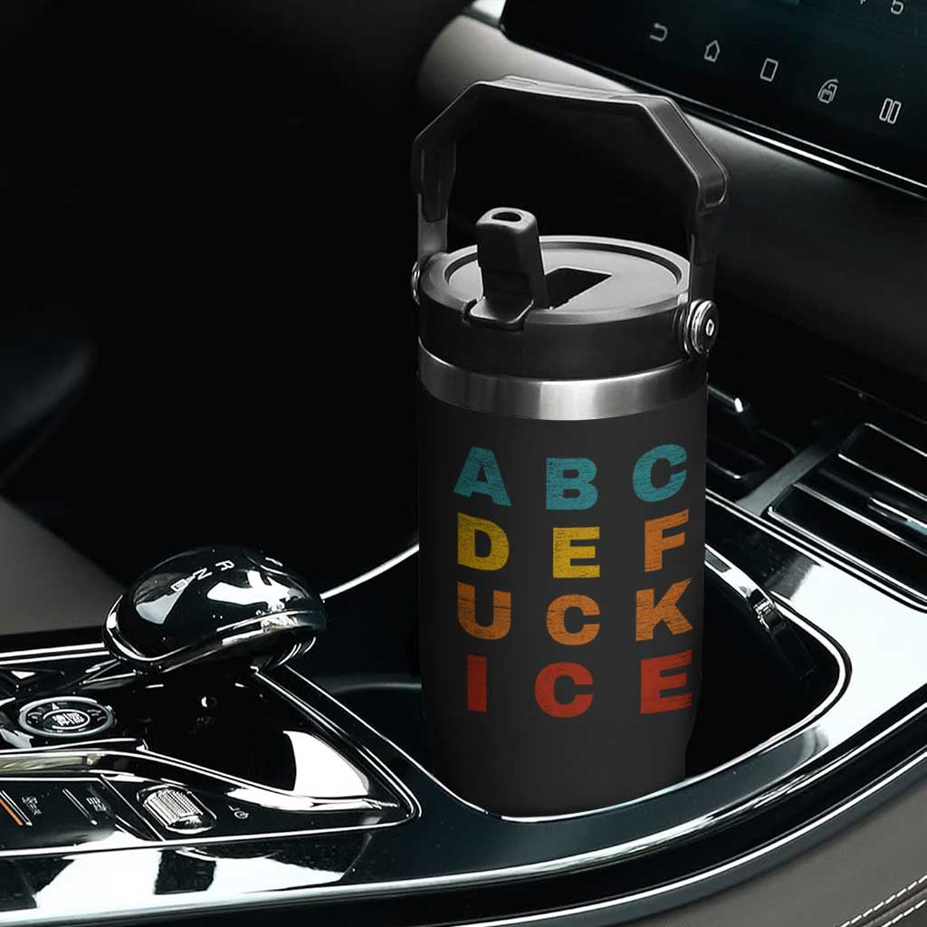 Fck Ice Flip Straw Tumbler Retro Protest Chinga La Migra Subtle FDT TS10 Print Your Wear