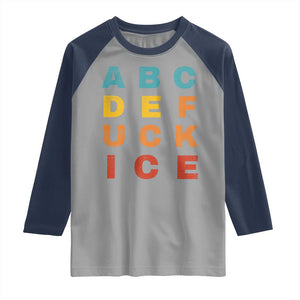 Fck Ice Raglan Shirt Retro Protest Chinga La Migra Subtle FDT TS10 Sport Gray Navy Print Your Wear
