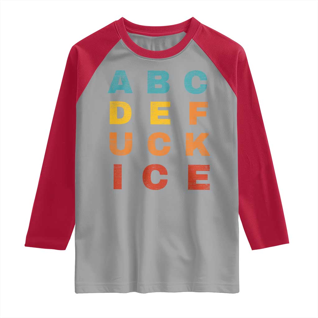 Fck Ice Raglan Shirt Retro Protest Chinga La Migra Subtle FDT TS10 Sport Gray Red Print Your Wear