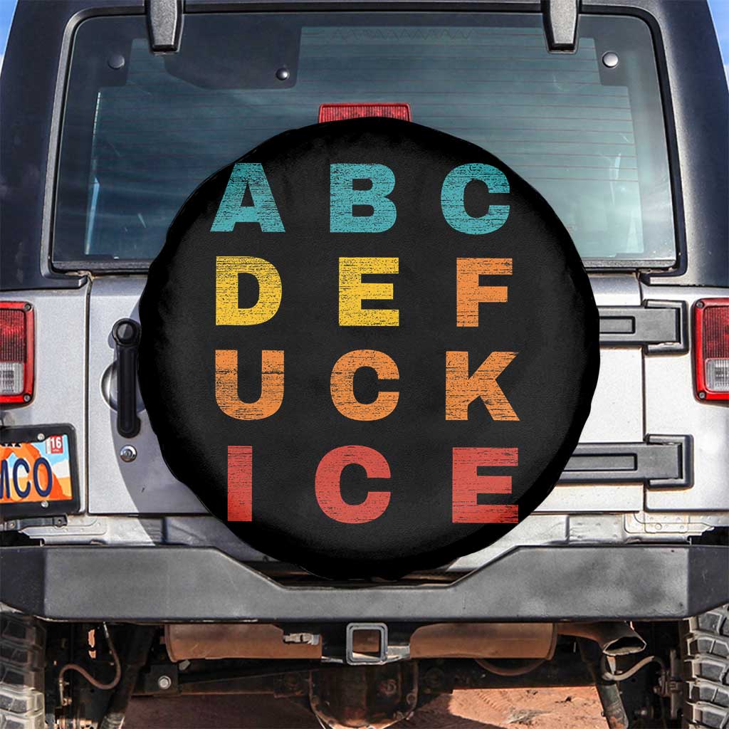 Fck Ice Spare Tire Cover Retro Protest Chinga La Migra Subtle FDT TS10 No hole Black Print Your Wear