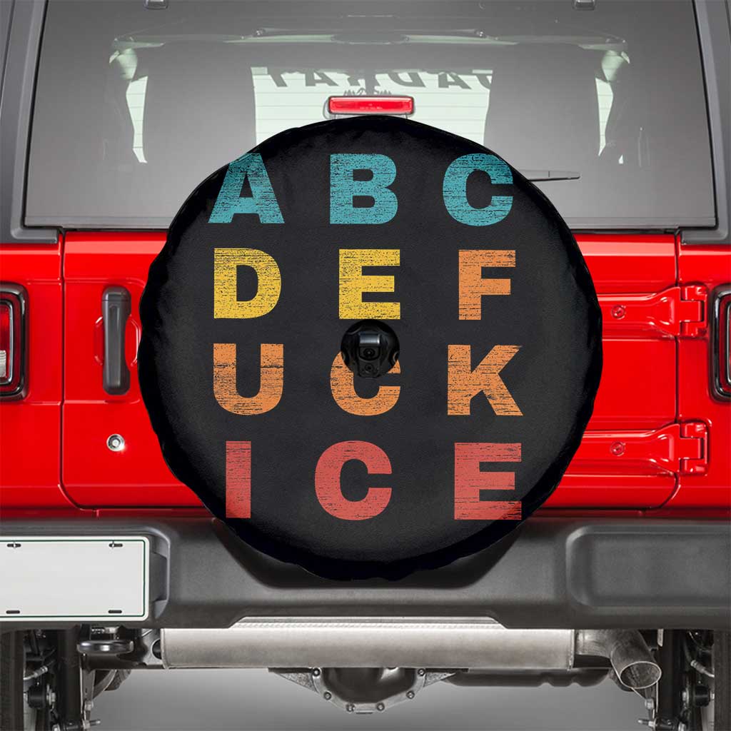 Fck Ice Spare Tire Cover Retro Protest Chinga La Migra Subtle FDT TS10 Black Print Your Wear