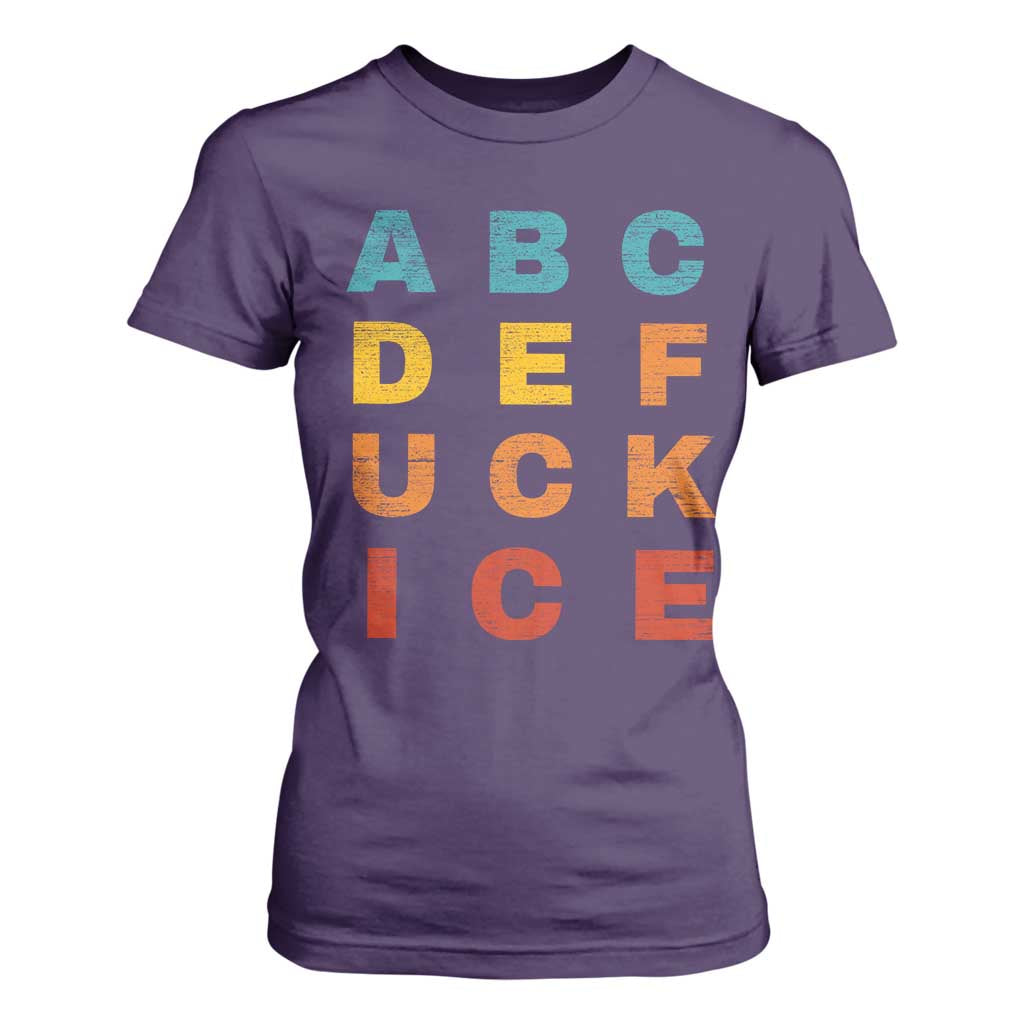 Fck Ice T Shirt For Women Retro Protest Chinga La Migra Subtle FDT TS10 Purple Print Your Wear