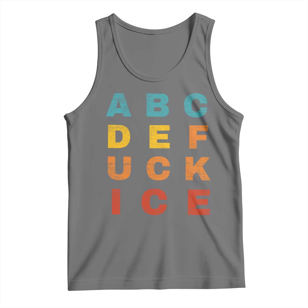 Fck Ice Tank Top Retro Protest Chinga La Migra Subtle FDT TS10 Black Heather Print Your Wear