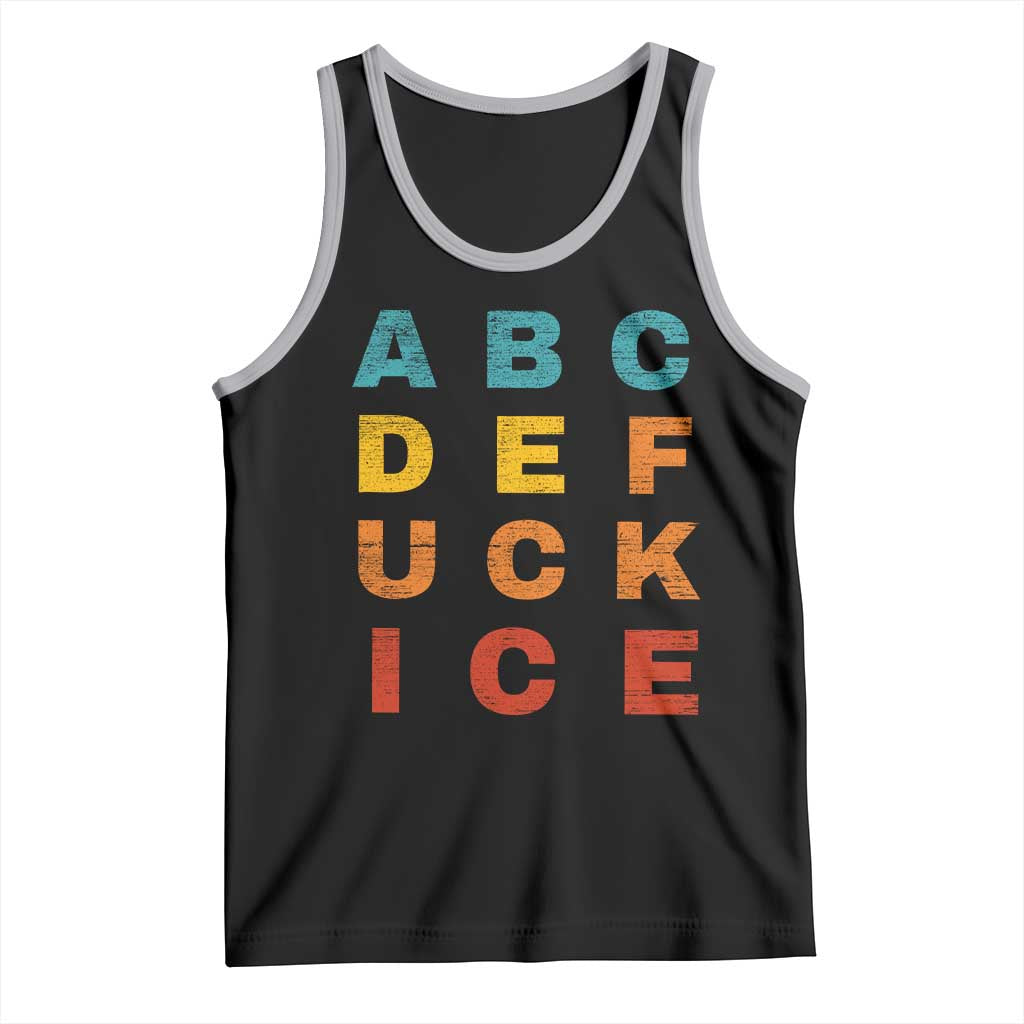 Fck Ice Tank Top Retro Protest Chinga La Migra Subtle FDT TS10 Black Athletic Heather Print Your Wear
