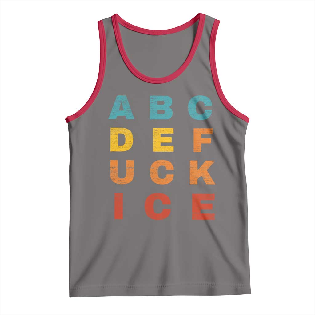 Fck Ice Tank Top Retro Protest Chinga La Migra Subtle FDT TS10 Deep Heather Red Print Your Wear