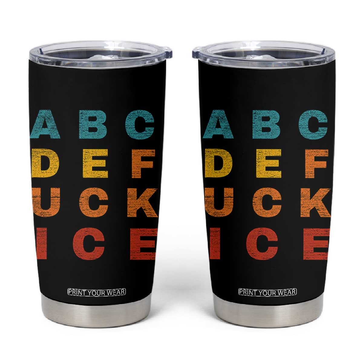Fck Ice Tumbler Cup Retro Protest Chinga La Migra Subtle FDT TS10 Black Print Your Wear