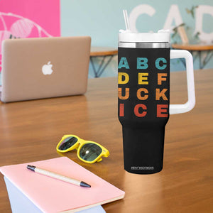 Fck Ice Tumbler With Handle Retro Protest Chinga La Migra Subtle FDT TS10 Print Your Wear