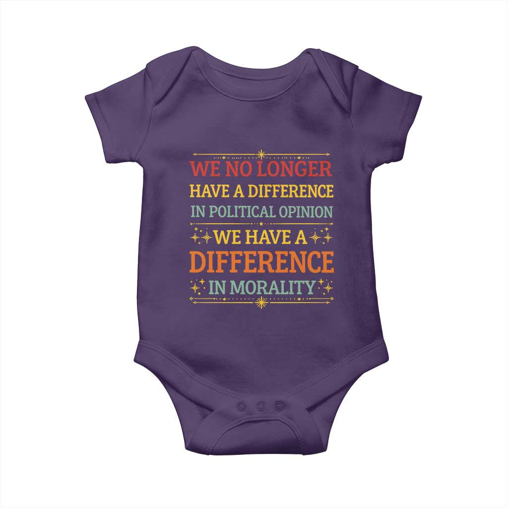Difference In Morality Baby Onesie Political Differences Protest Rally TS10 Purple Print Your Wear