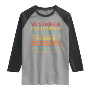 Difference In Morality Raglan Shirt - Political Differences Protest Rally Activism Tee TS10 Sport Gray Black Print Your Wear