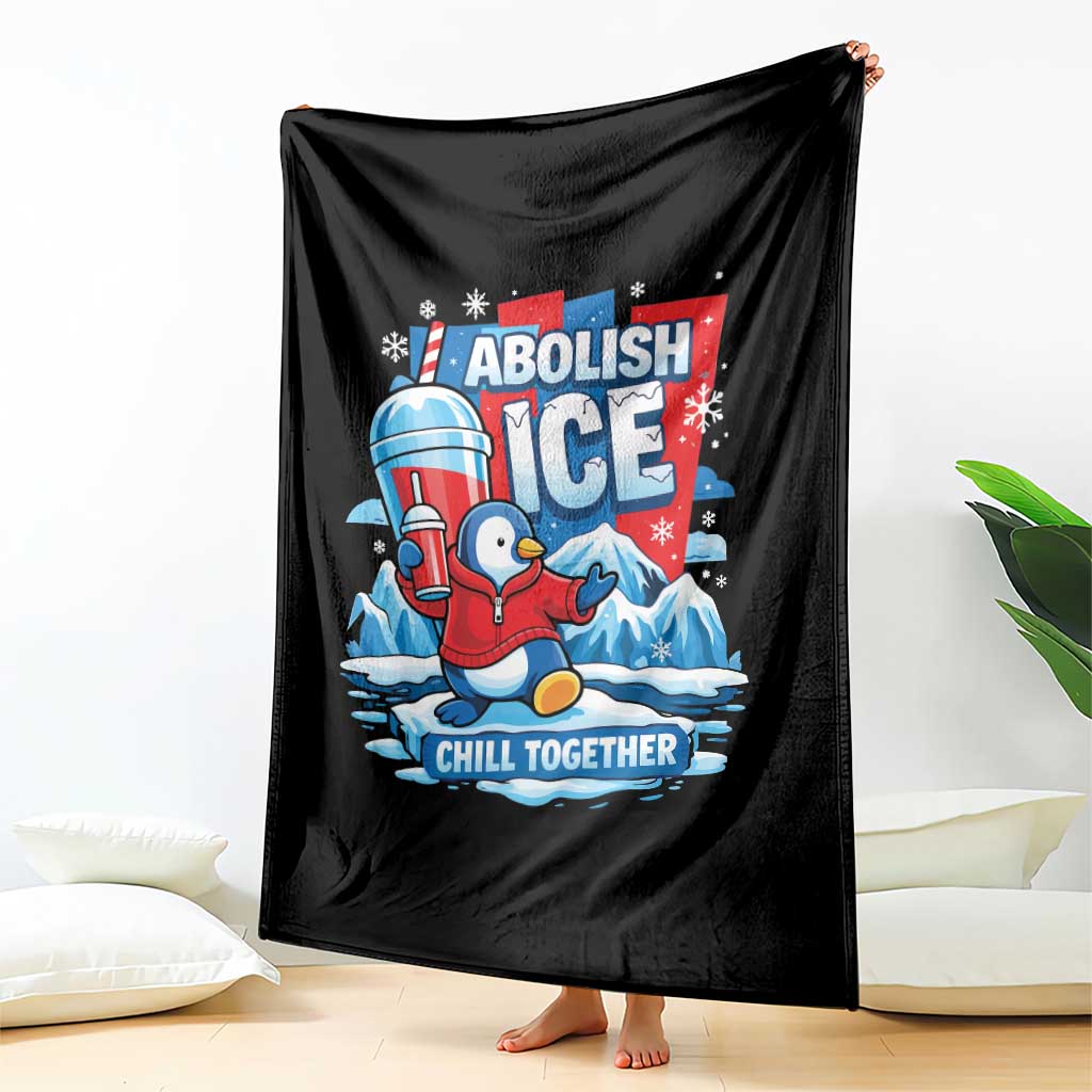 Abolish Ice Throw Blanket Subtle FDT Penguin Slush Drink Funny Summer Chill Mode TS10 Print Your Wear