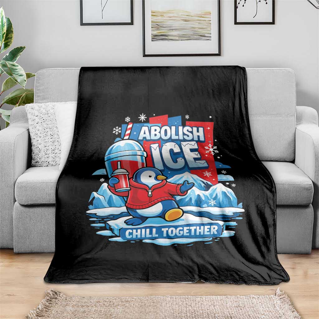 Abolish Ice Throw Blanket Subtle FDT Penguin Slush Drink Funny Summer Chill Mode TS10 Print Your Wear