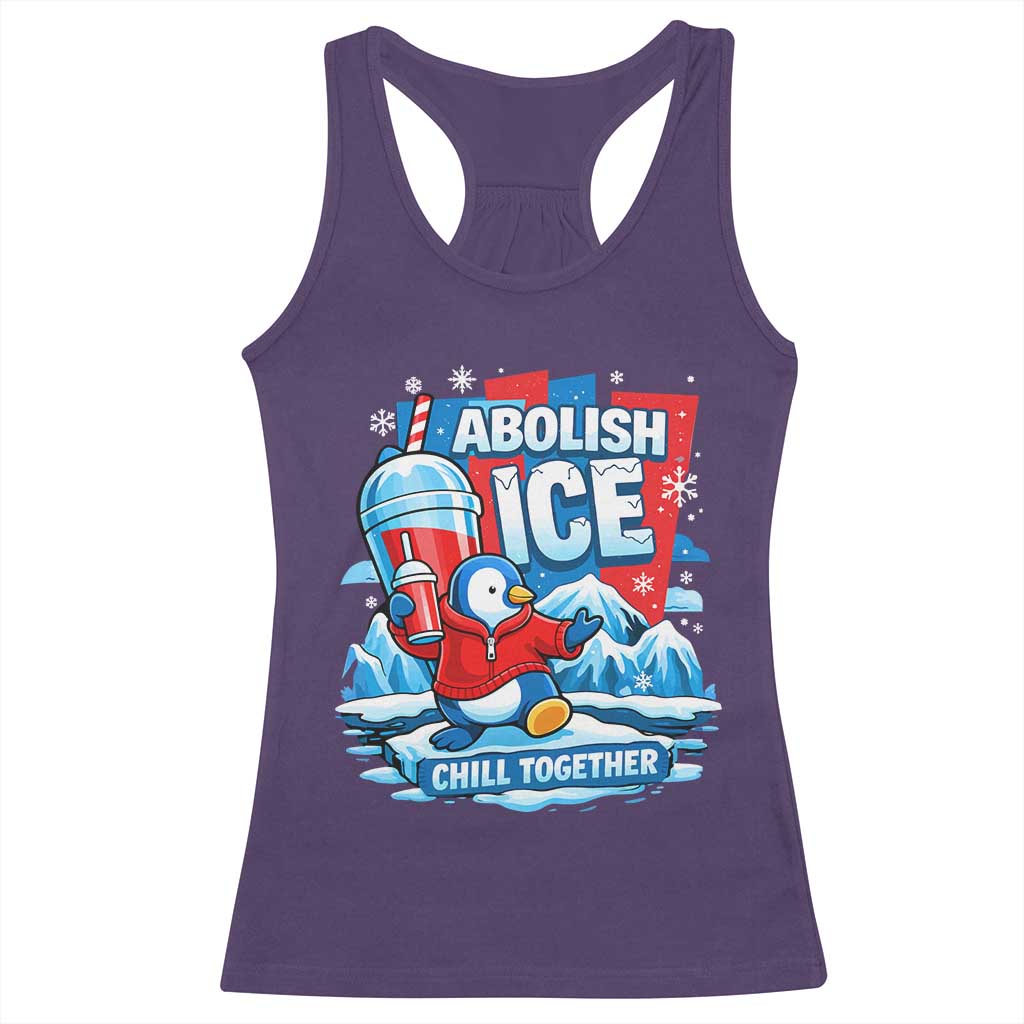 Abolish Ice Racerback Tank Top Subtle FDT Penguin Slush Drink Funny Summer Chill Mode TS10 Purple Print Your Wear