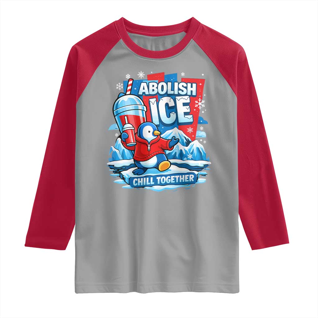 Abolish Ice Raglan Shirt Subtle FDT Penguin Slush Drink Funny Summer Chill Mode TS10 Sport Gray Red Print Your Wear