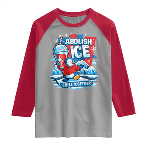 Abolish Ice Raglan Shirt Subtle FDT Penguin Slush Drink Funny Summer Chill Mode TS10 Sport Gray Red Print Your Wear