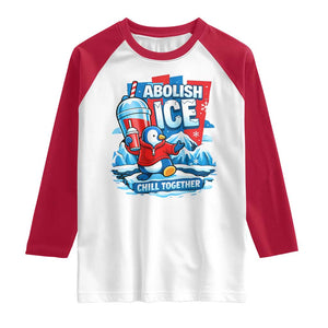 Abolish Ice Raglan Shirt Subtle FDT Penguin Slush Drink Funny Summer Chill Mode TS10 White Red Print Your Wear