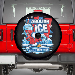 Abolish Ice Spare Tire Cover Subtle FDT Penguin Slush Drink Funny Summer Chill Mode TS10 Black Print Your Wear