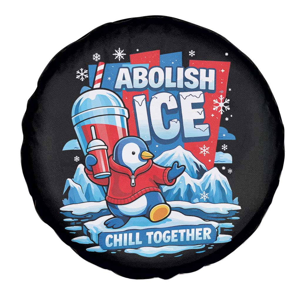 Abolish Ice Spare Tire Cover Subtle FDT Penguin Slush Drink Funny Summer Chill Mode TS10 Print Your Wear