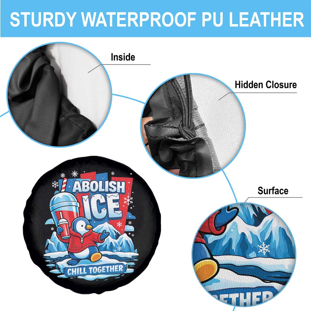Abolish Ice Spare Tire Cover Subtle FDT Penguin Slush Drink Funny Summer Chill Mode TS10 Print Your Wear