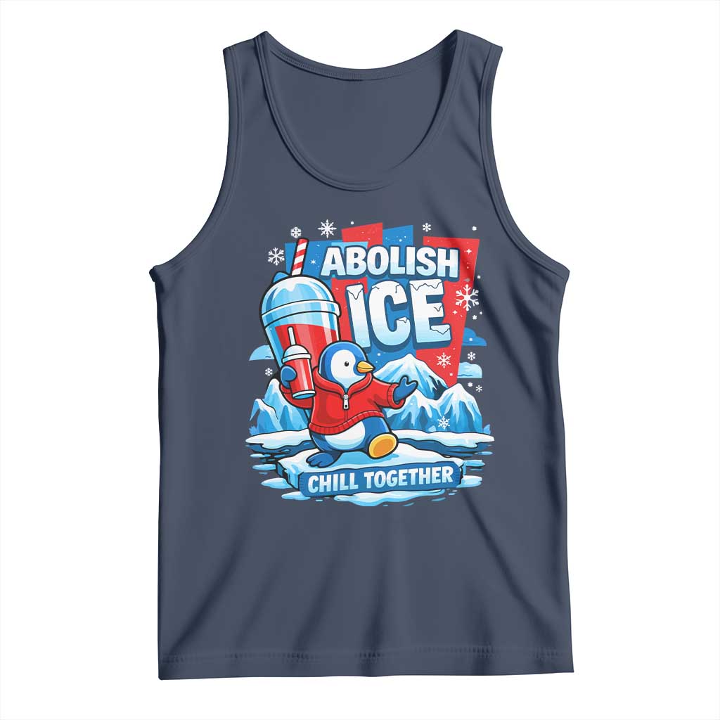 Abolish Ice Tank Top Subtle FDT Penguin Slush Drink Funny Summer Chill Mode TS10 Navy Print Your Wear
