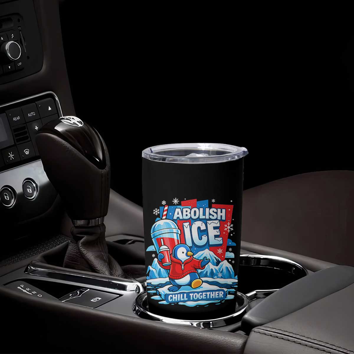 Abolish Ice Tumbler Cup Subtle FDT Penguin Slush Drink Funny Summer Chill Mode TS10 Print Your Wear