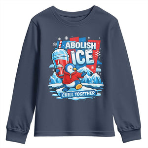 Abolish Ice Youth Sweatshirt Subtle FDT Penguin Slush Drink Funny Summer Chill Mode TS10 Navy Print Your Wear