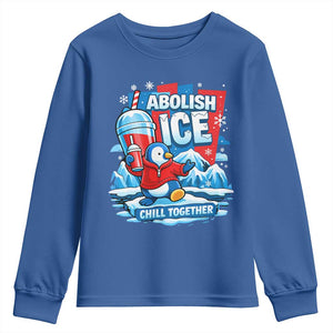 Abolish Ice Youth Sweatshirt Subtle FDT Penguin Slush Drink Funny Summer Chill Mode TS10 Royal Blue Print Your Wear