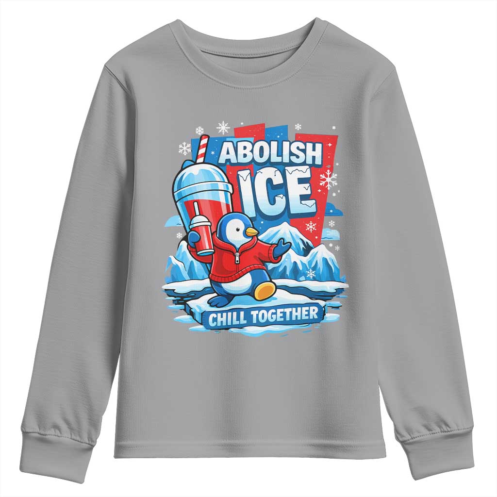 Abolish Ice Youth Sweatshirt Subtle FDT Penguin Slush Drink Funny Summer Chill Mode TS10 Sport Gray Print Your Wear