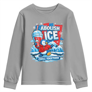 Abolish Ice Youth Sweatshirt Subtle FDT Penguin Slush Drink Funny Summer Chill Mode TS10 Sport Gray Print Your Wear